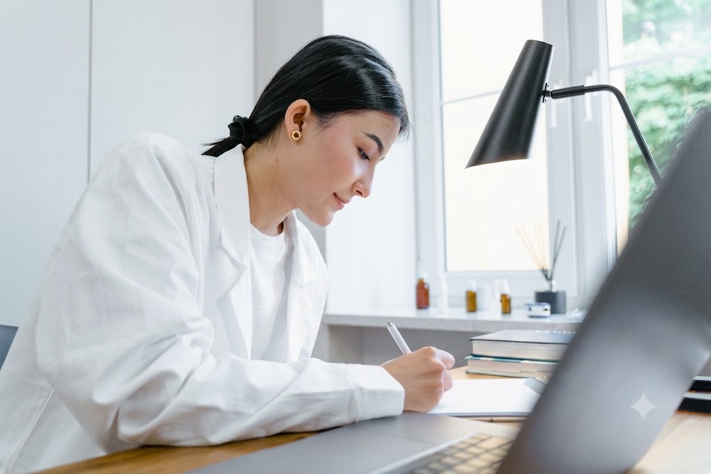 Doctor writing